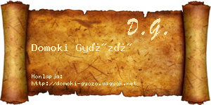 Domoki Győző névjegykártya